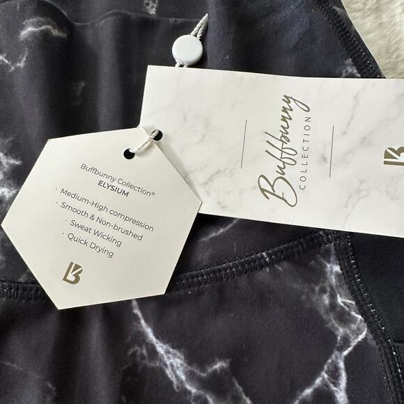 NWT Buffbunny Black and White Marble Athleisure Activewear Leggings Size XXS - Picture 5 of 8